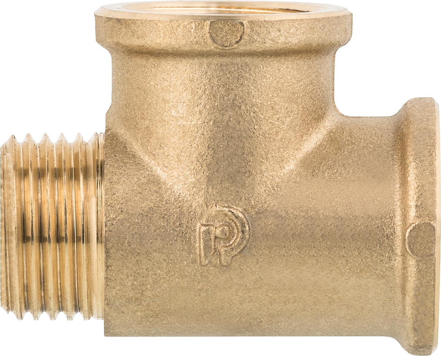 Brass tee, female thread x female thread x male thread, 1/2" x 1/2" x 1/2", PN10