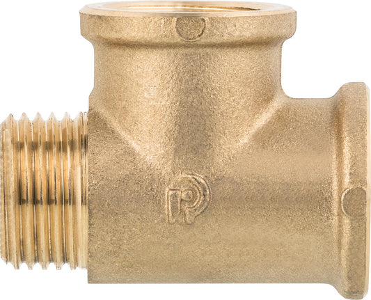 Brass tee, female thread x female thread x male thread, 1/2" x 1/2" x 1/2", PN10
