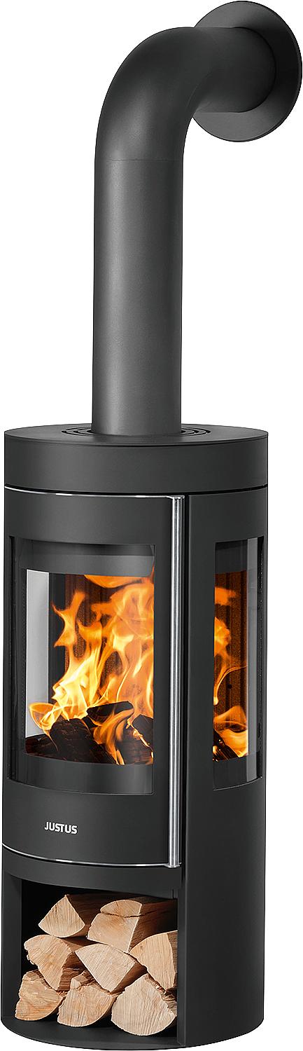 Mino Trios 2.0 wood-burning stove, steel black body