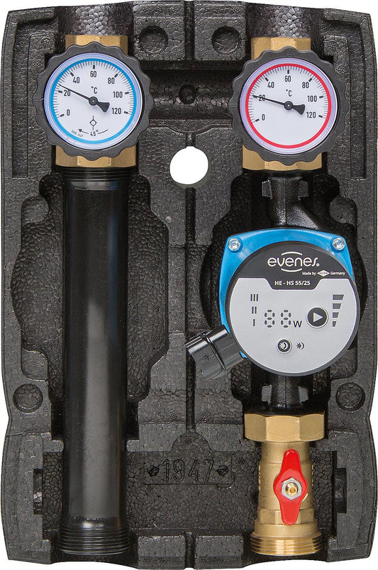 Easyflow Basic unmixed heating circuit set, DN25 (1"), pump HE-HS 55-25