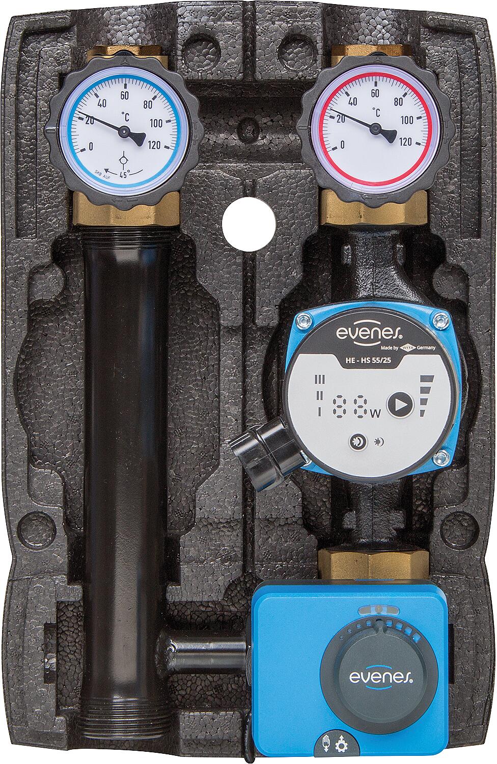 Easyflow Basic mixed heating circuit set, DN25 (1"), pump HE-HS 55-25, motor MM 230.5.120