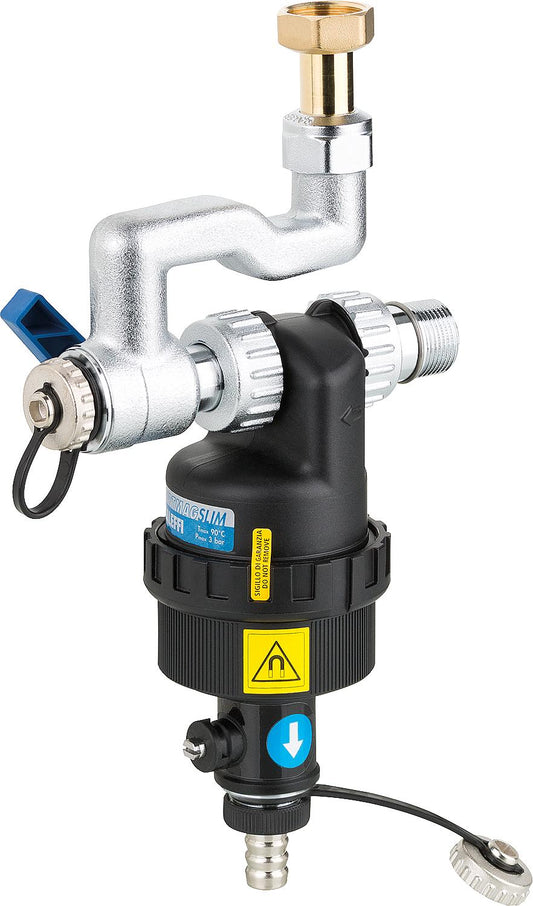 Séparateur de magnétite et de boues DIRTMAGSLIM type 545555 003 Brötje, installation encastrée, filetage mâle DN20 (3/4") x filetage femelle DN20 (3/4")