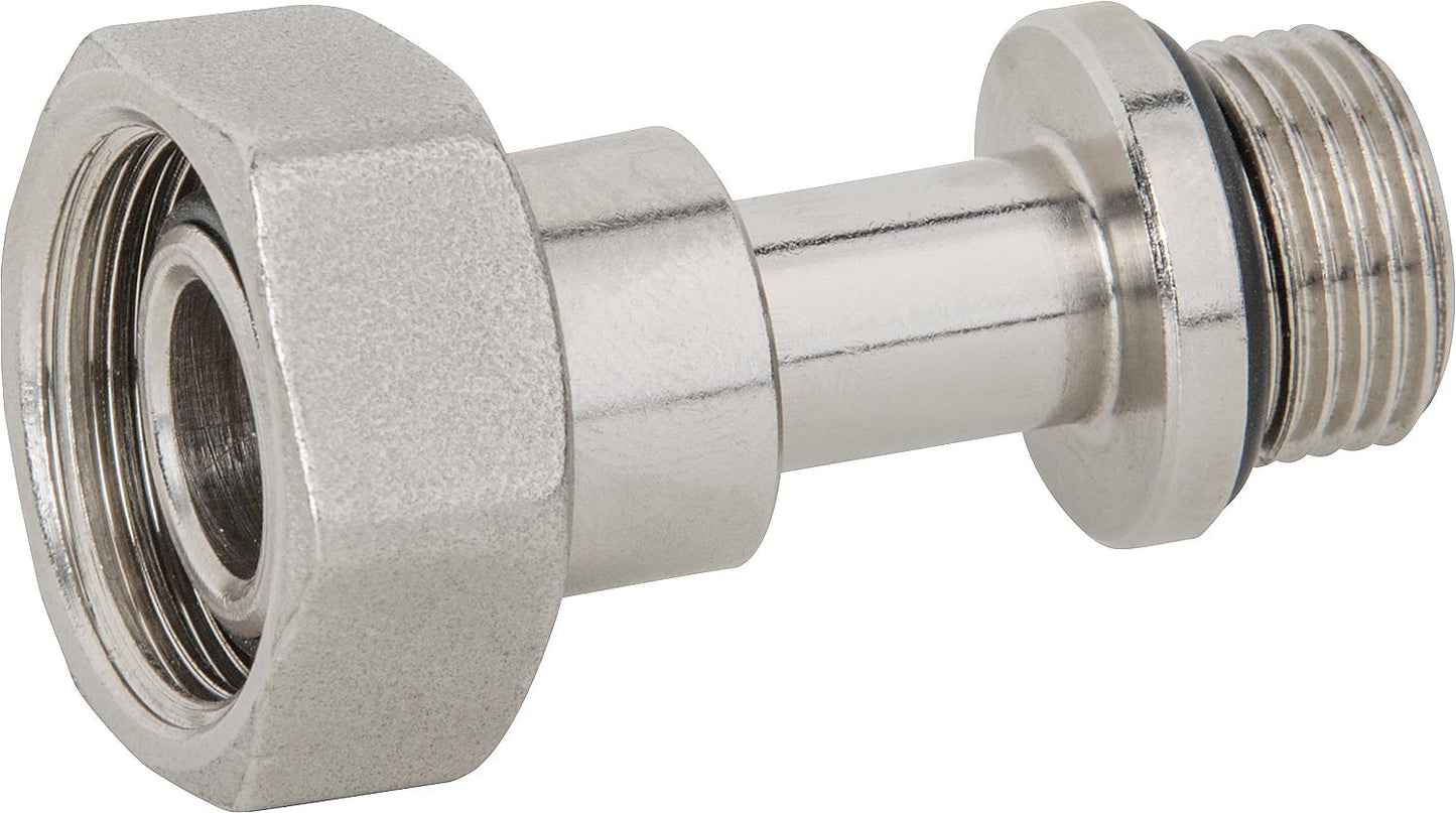 Compensating sleeve DN10(3/8") with 5/8" union nut, self-sealing, for flow and return valves