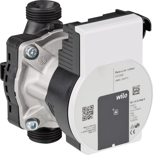 Ersatzumwälzpumpe Wilo Para Ku15/8-75/iPWM1, DN15 (1/2") Baulänge 130mm, 230 V