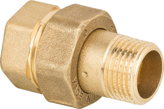 Brass threaded fitting, flat sealing, 1/2" ixa