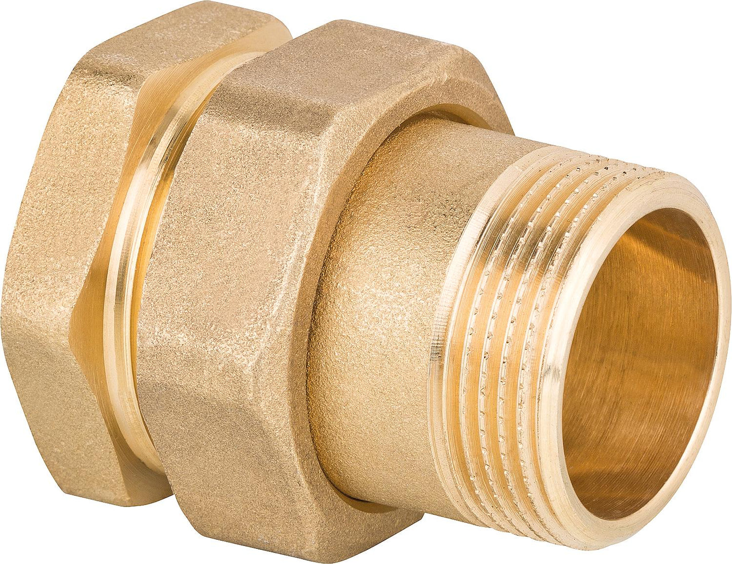 Brass threaded fitting, flat sealing, 1/2" ixa