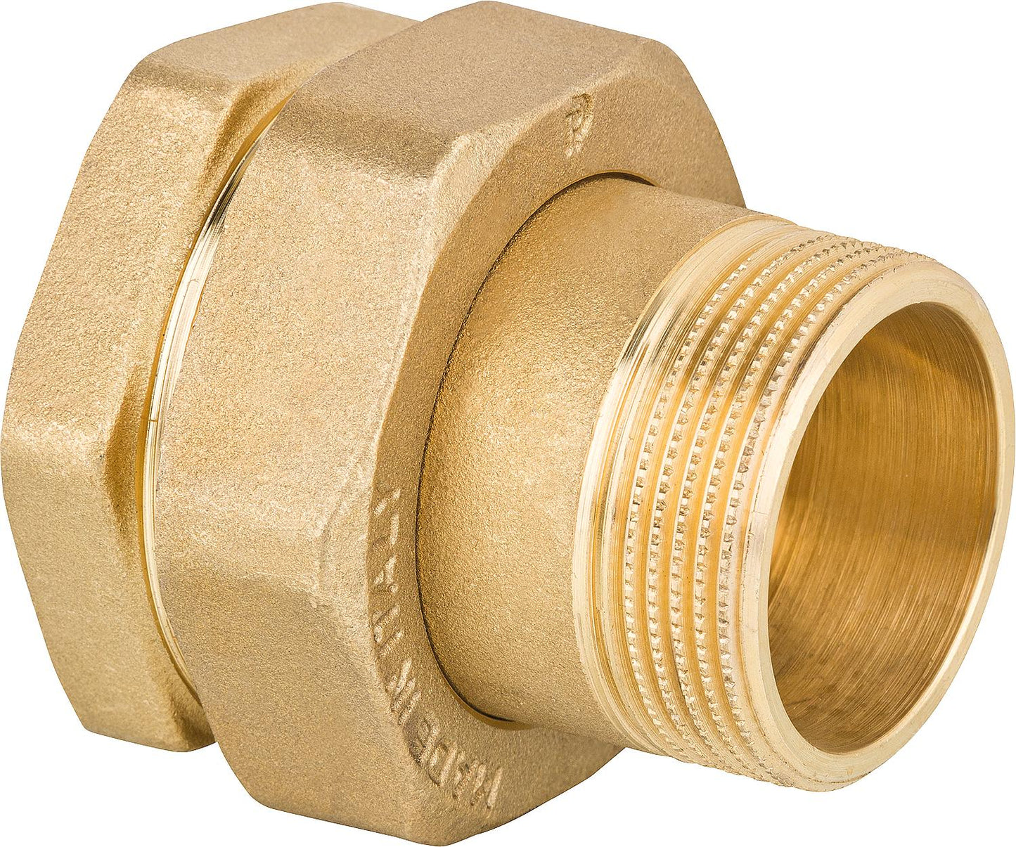 Brass threaded fitting, flat sealing, 1/2" ixa