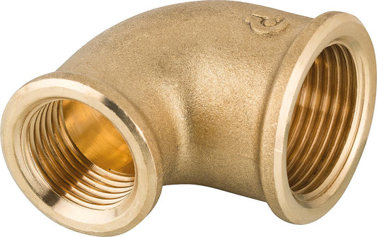 Brass reducing elbow 1/2" x 3/4" female thread x female thread