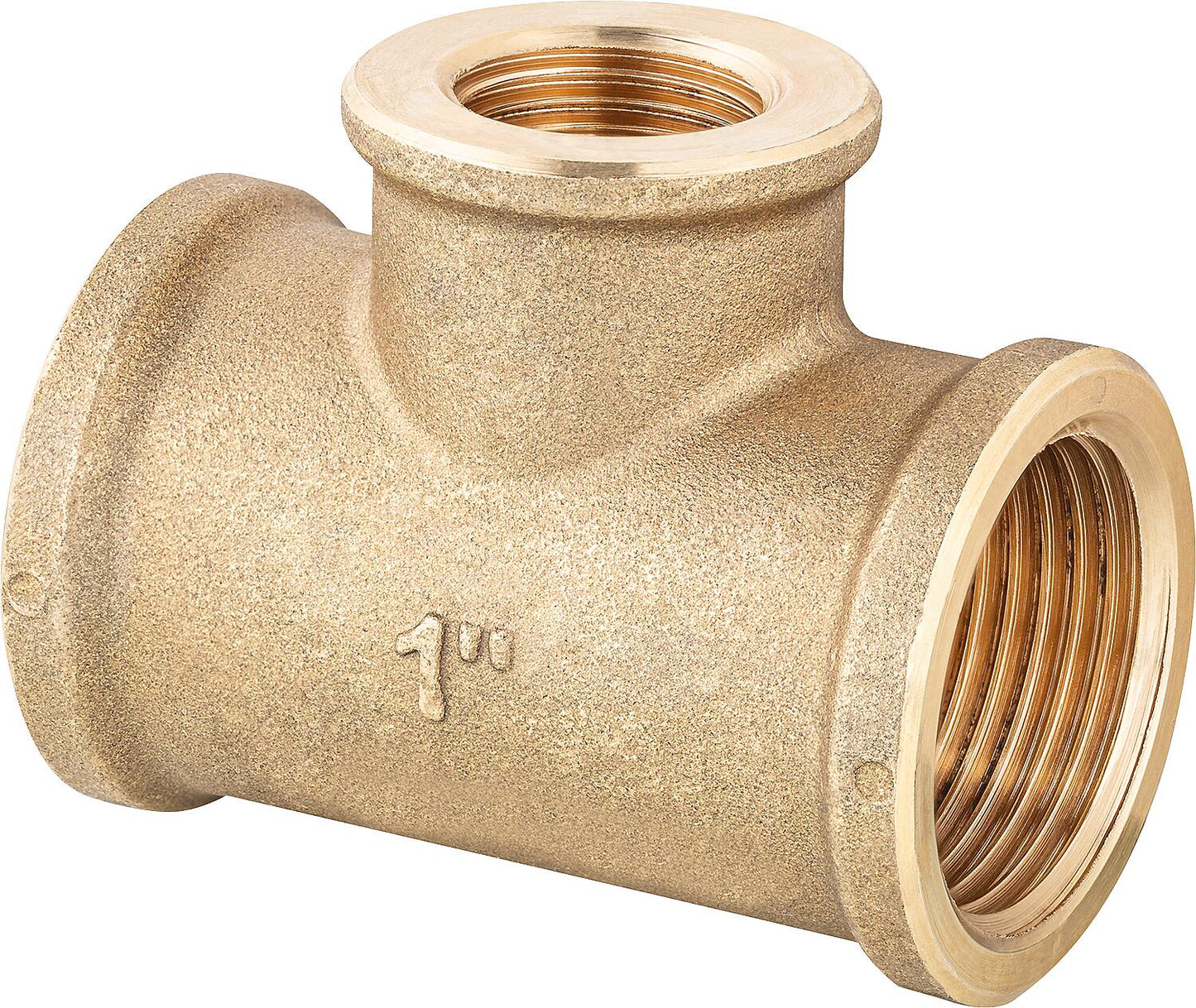 Brass reducer T-piece 1" x 1/2" x 1"