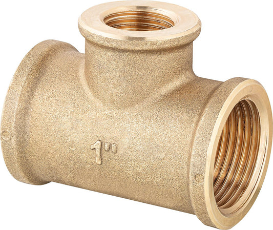 Brass reducer T-piece 1" x 1/2" x 1"