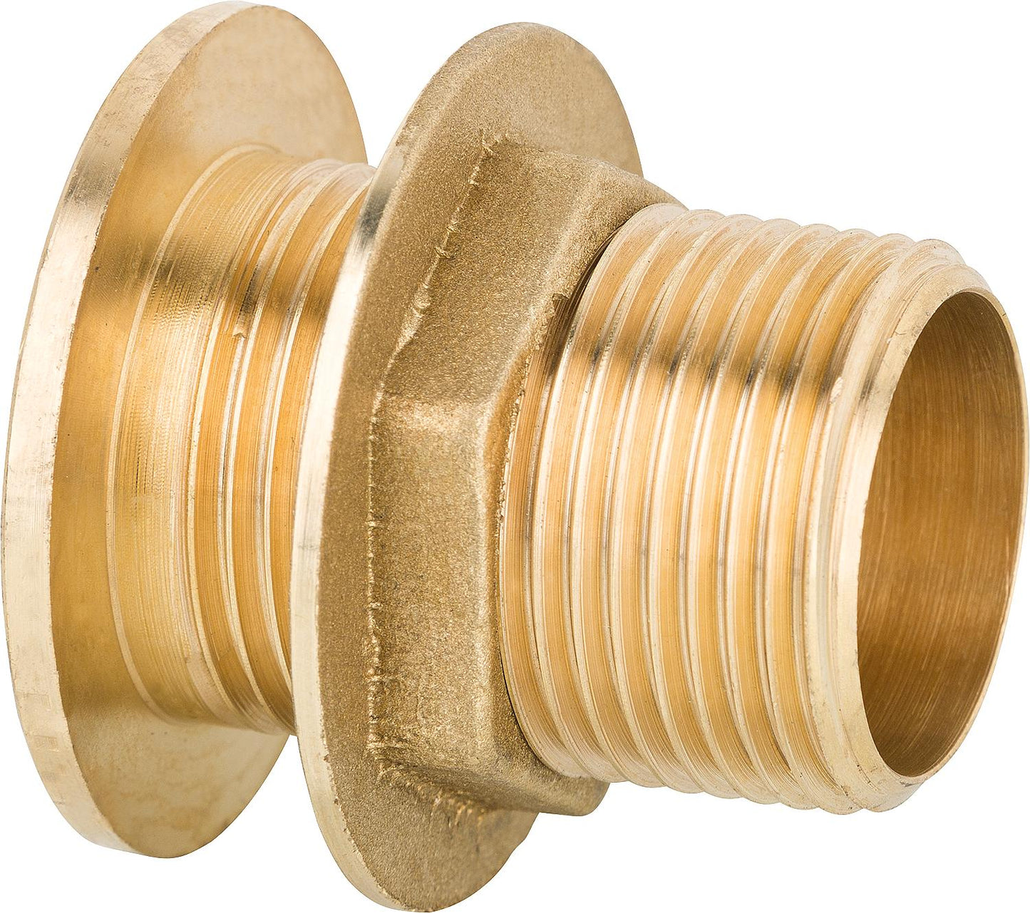 Brass tank fitting DN50 (2") male thread, smooth interior PN10