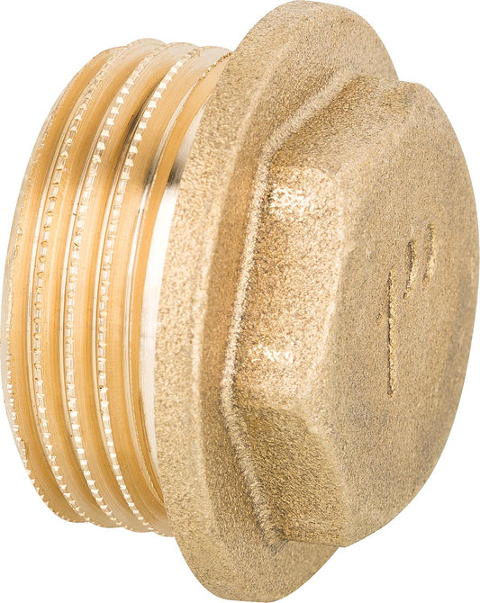 Brass plug DN15 (1/2") male thread with rim PN10