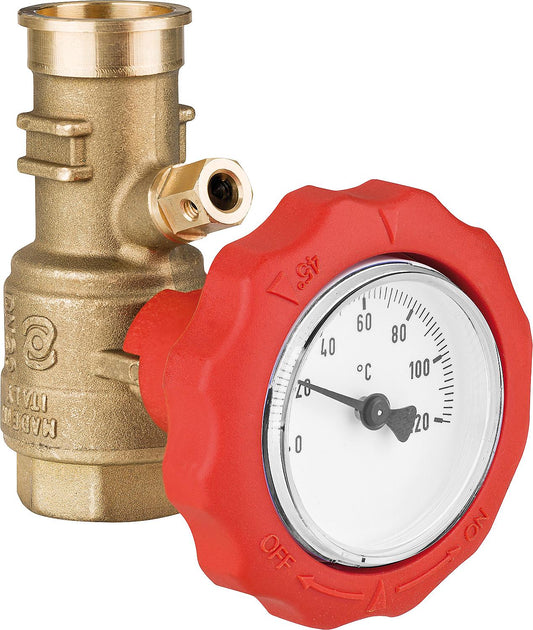 Kugelhahn Vorlauf DN20 (3/4") IG rot, passend für Novacond