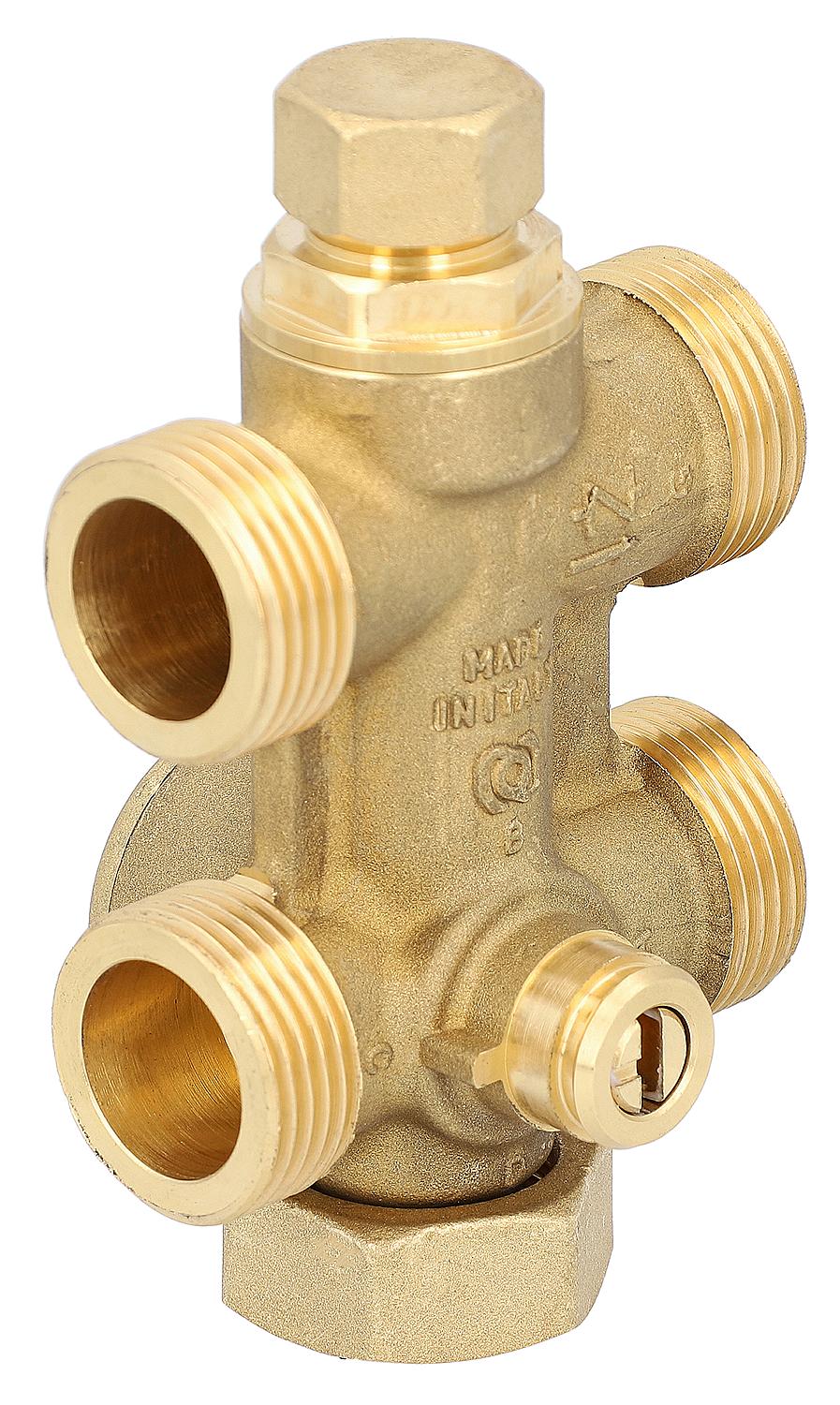 Mischventil 4-Wege DN25 (1") AG flachdichtend, passend für Novacond