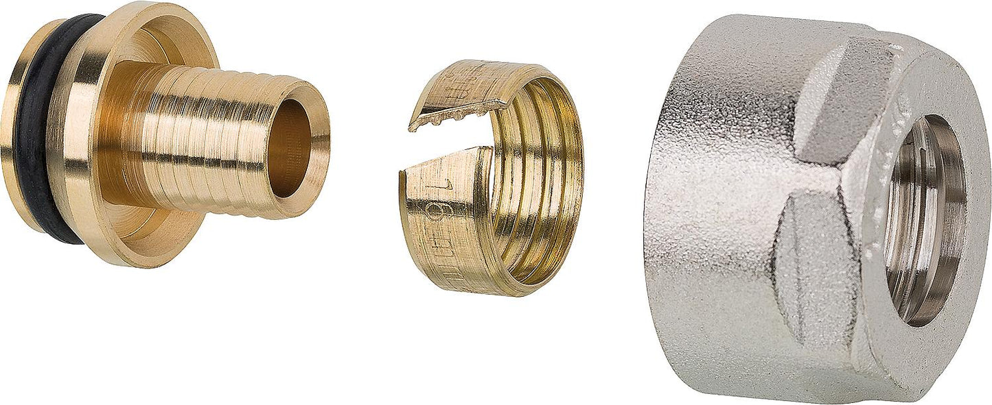Compression fitting with union nut, nickel-plated, 12 x 2 mm, pack size = 2 pieces