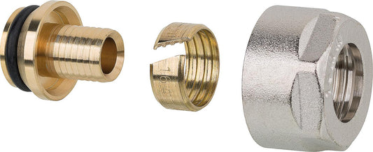Compression fitting with union nut, nickel-plated, 12 x 2 mm, pack size = 2 pieces