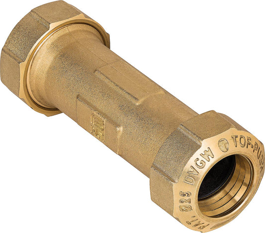 25mm brass repair sleeve for PE pipes, DVGW certified
