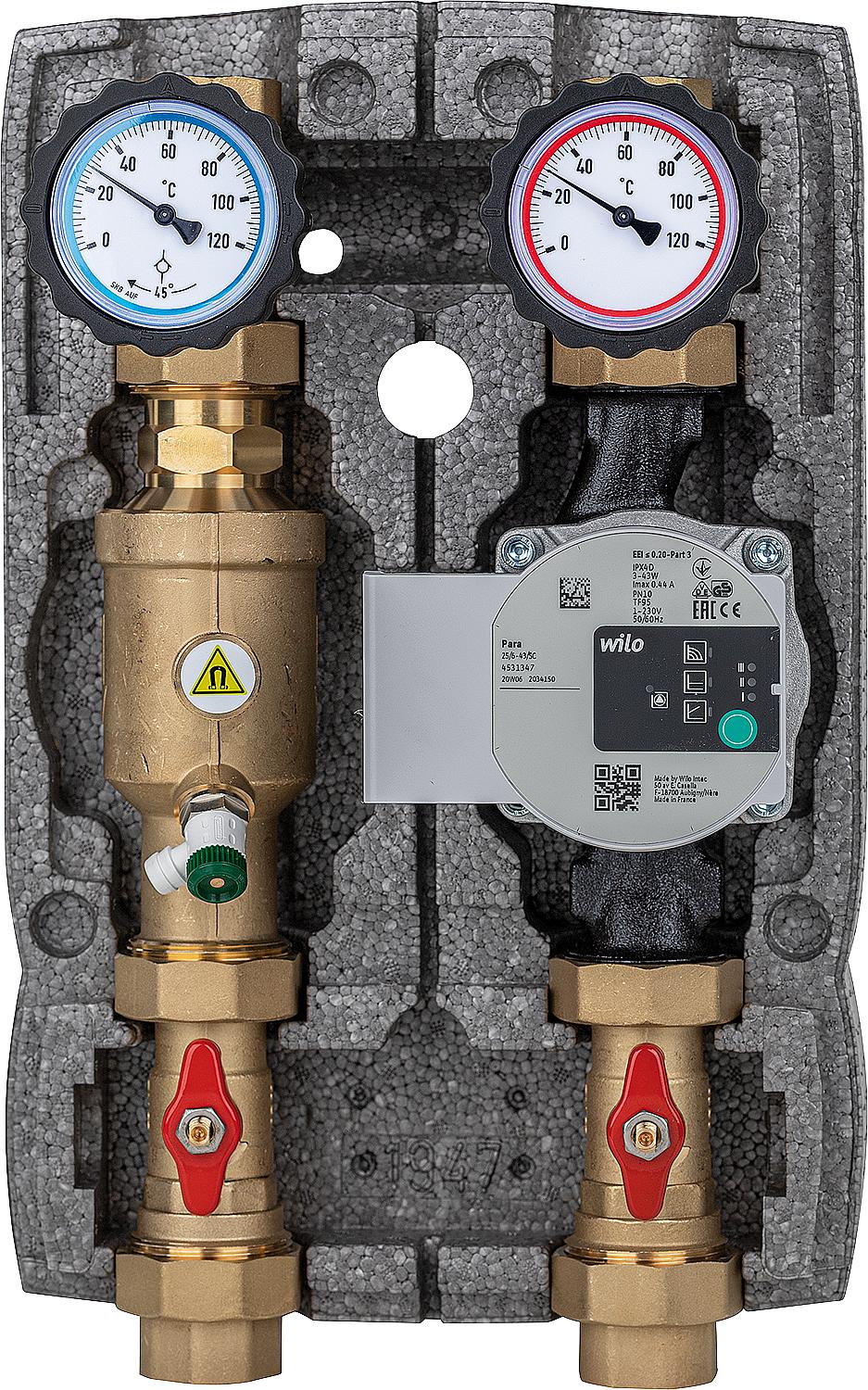 Circuit de chauffage Easyflow DN25(1") avec séparateur de magnétite non mélangée, pompe Wilo 25/6 SC