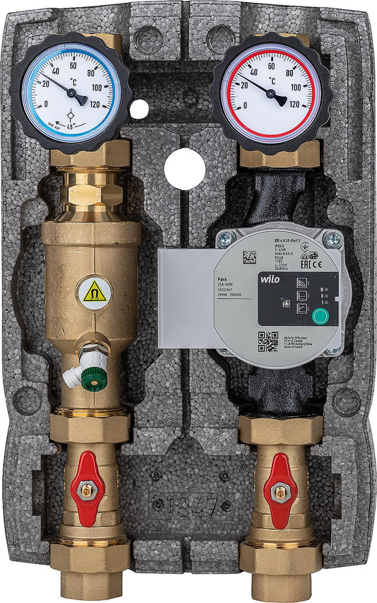 Easyflow DN25(1") heating circuit set with unmixed magnetite separator, Wilo 25/6 SC pump