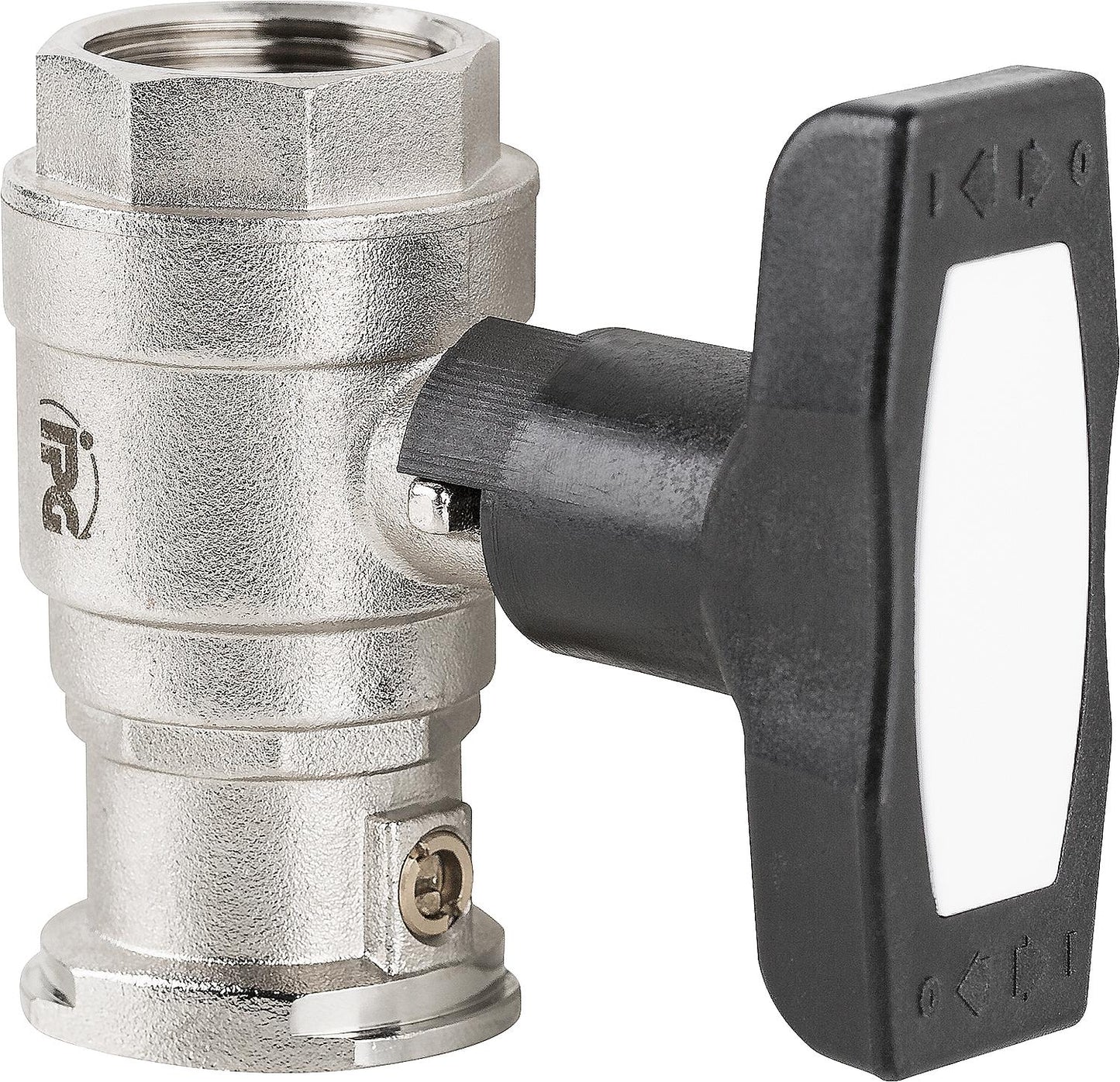 Insulating T-shaped ball valve, type F SKB DN25(1") female thread x DN25(1") flange PN16, full bore