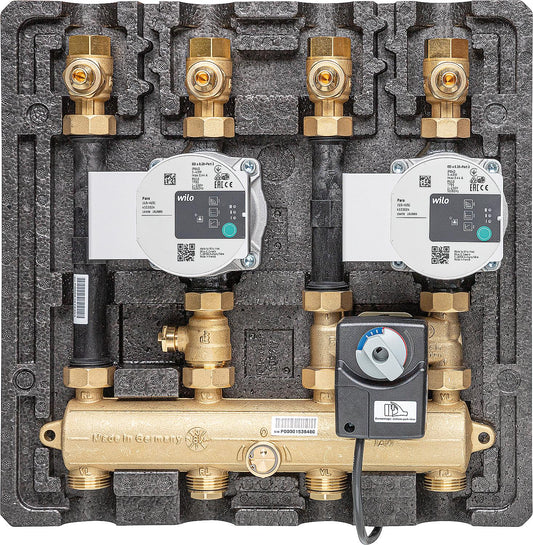 Modular distribution group Thermax DN20(3/4") 1x direct, 1x mixed, motor SR2, 2x Wilo Para SC15/6-43