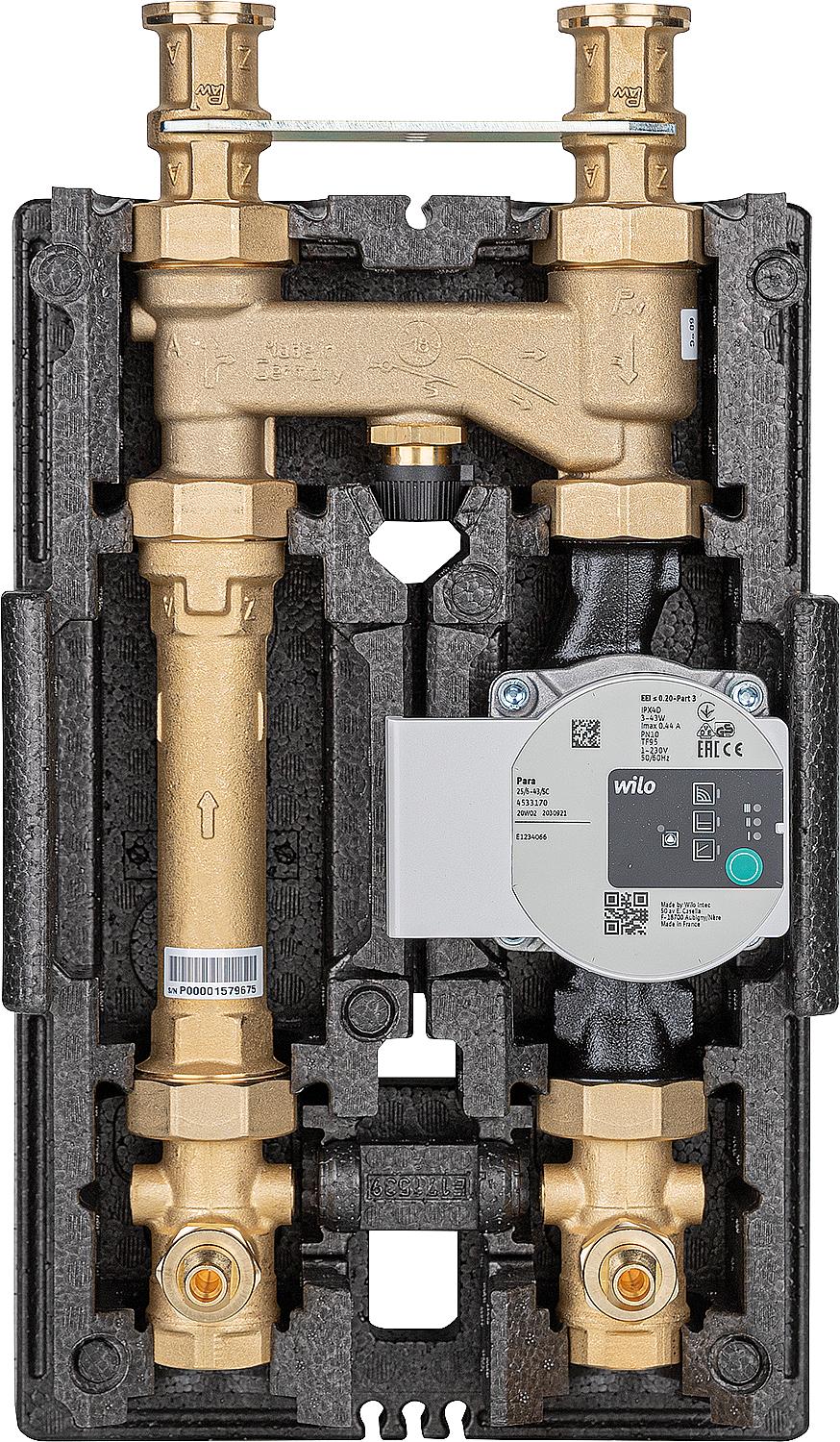 Solid fuel charging set Heatbloc K36, DN25(1"), thermoregulator 60°, Wilo Para SC25/6-43