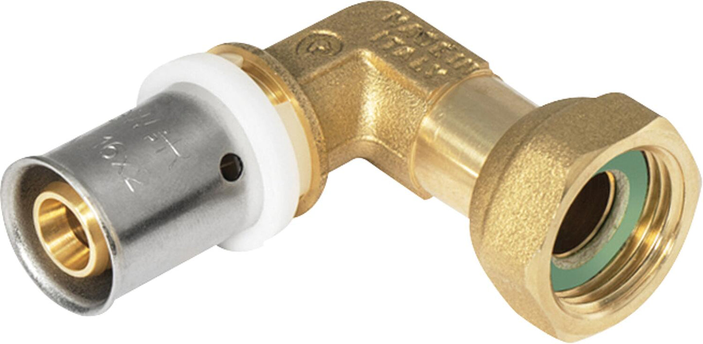 Press fitting for MSVR TH contour, press angle + union nut 16x2 - 1/2" female thread