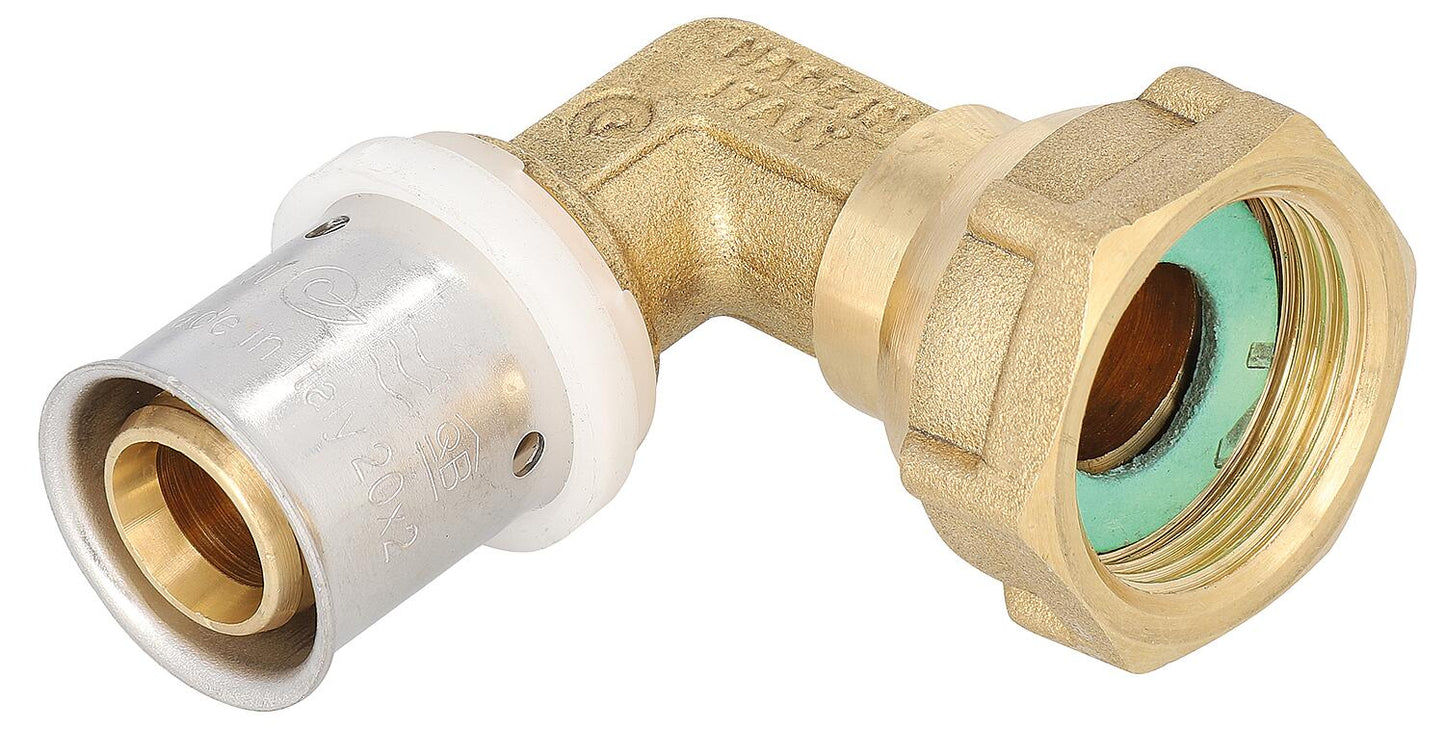 Press fitting for MSVR TH contour, press angle + union nut 16x2 - 1/2" female thread