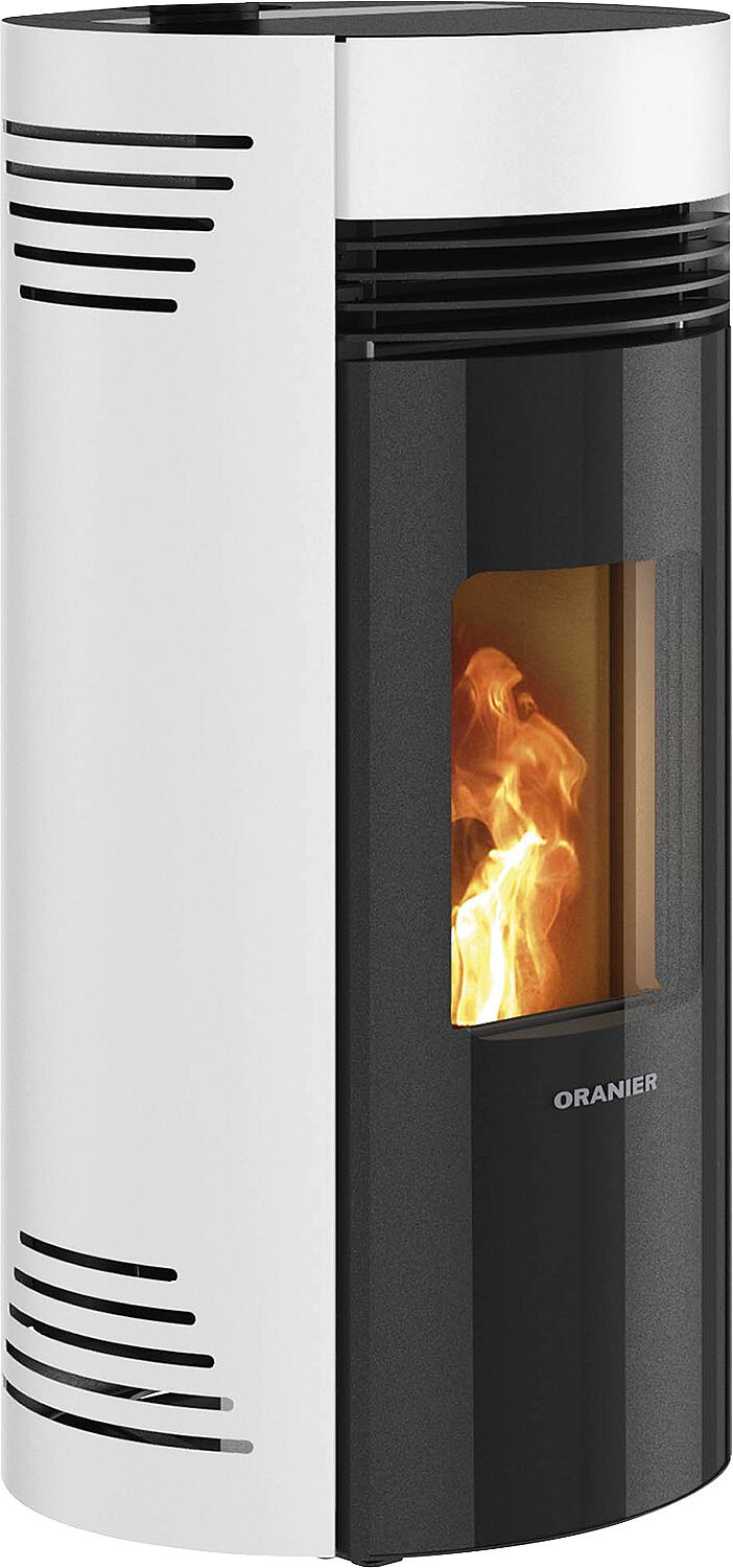 Oranier Sando 50 pellet stove, steel, black; flue connection at the rear