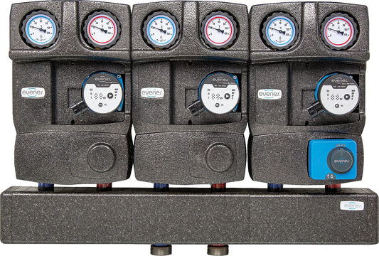 Module distribution group Evenes 2x direct circuit, 1x mixing circuit DN25 (1")