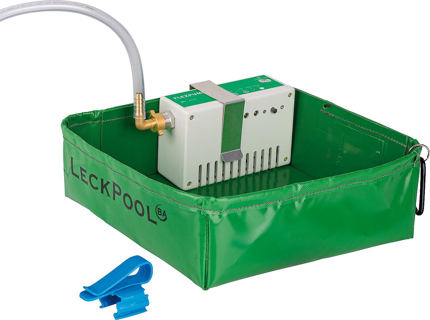 Electronically controlled leakage and drainage pump type "Leak Pool" with flexible collection tray