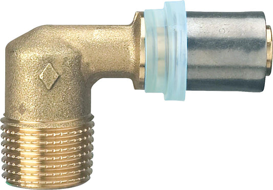 Press fitting for MSVR, TH contour transition elbow with male thread, 14x2mm - 1/2"