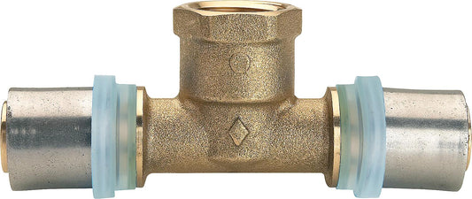 Press fitting for MSVR TH contour transition tee (female thread) 14x2mm-1/2''-14x2mm