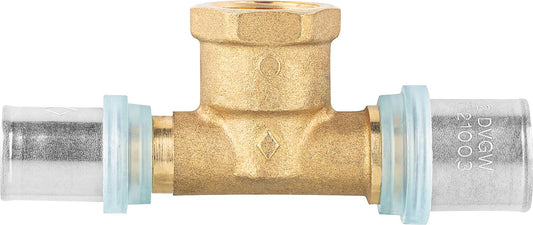 EVENES press fitting for MSVR, transition tee reduced (female thread) 20x2mm-1/2"-16x2mm, TH contour