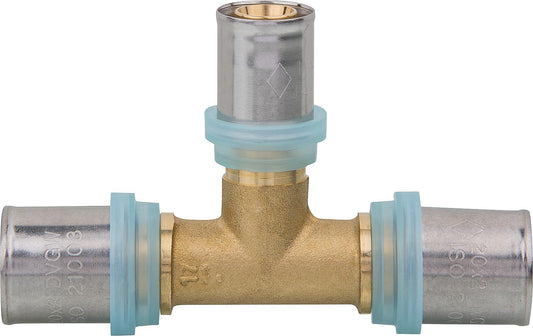 EVENES press fitting for MSVR T-piece center outlet reduced 20x2-16x2-20x2mm, TH contour