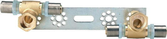EVENES press fitting for MSVR mounting plate with 2 fittings 16x2mm-1/2''-16x2mm, TH contour