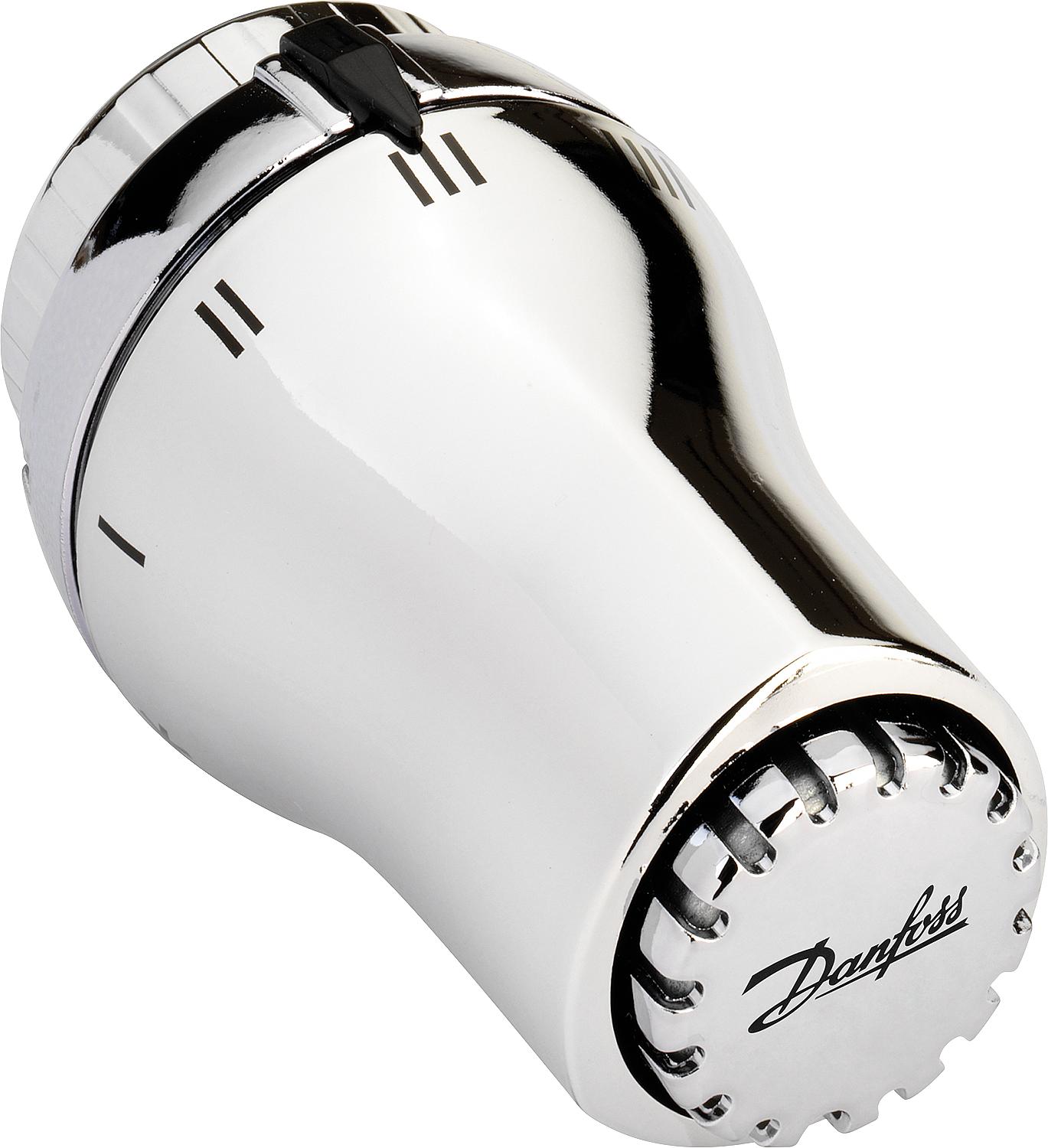 Danfoss RAS-D thermostatic head, chrome finish, zero shut-off