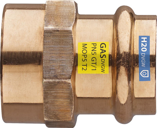 Manchon de transition à sertir en laiton rouge avec filetage femelle