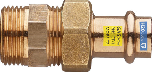 Raccord traversant en laiton rouge à pression (filetage mâle)