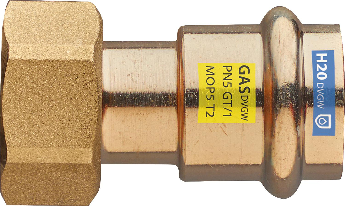 Vis de raccordement à pression en laiton rouge (ÜWM)