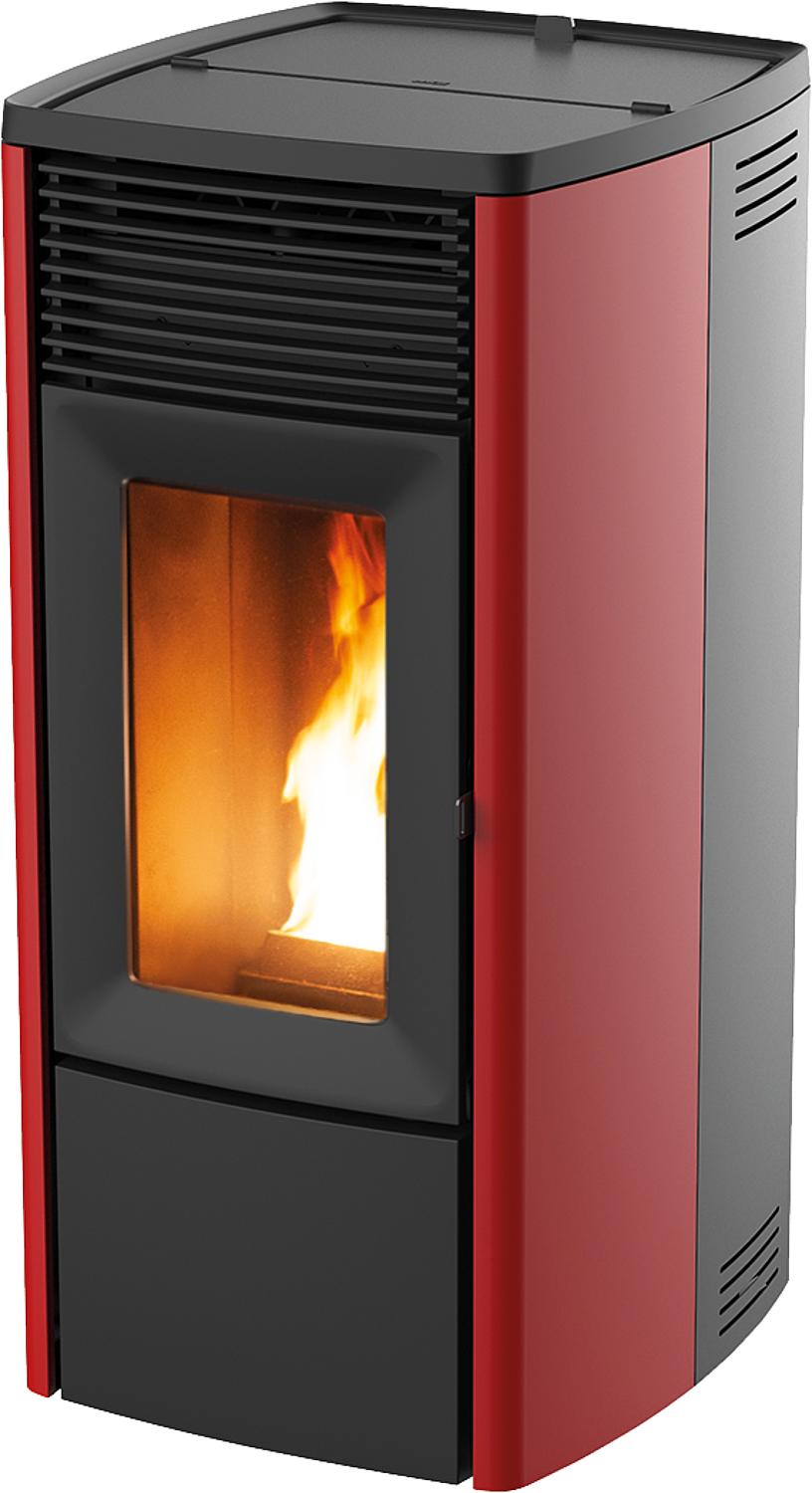 Ego Air 8 R pellet stove, basic unit with black metal casing, 8.1 kW