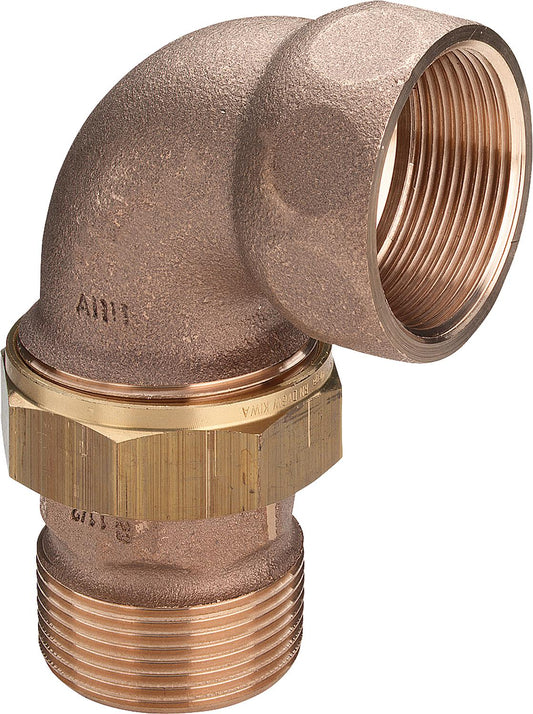 Red brass elbow fitting type 3088 flat sealing ixa DN15(1/2")