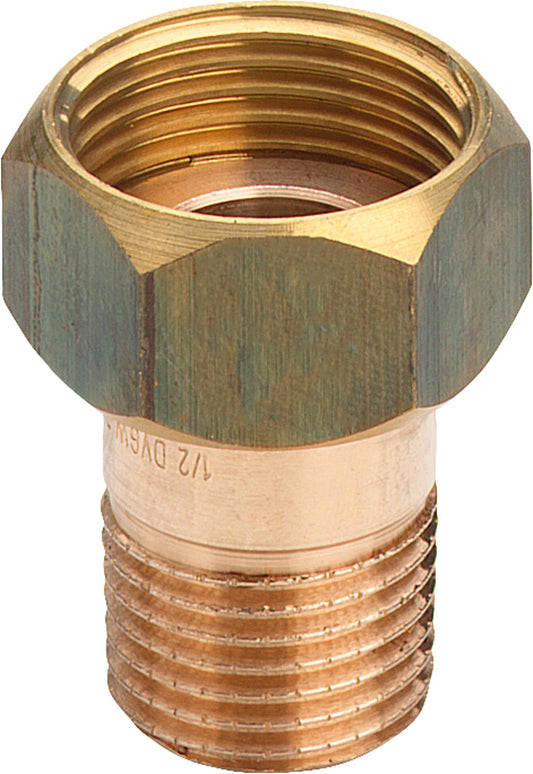 Red brass half fitting type 3335 flat sealing DN10(3/8") x DN15(1/2")