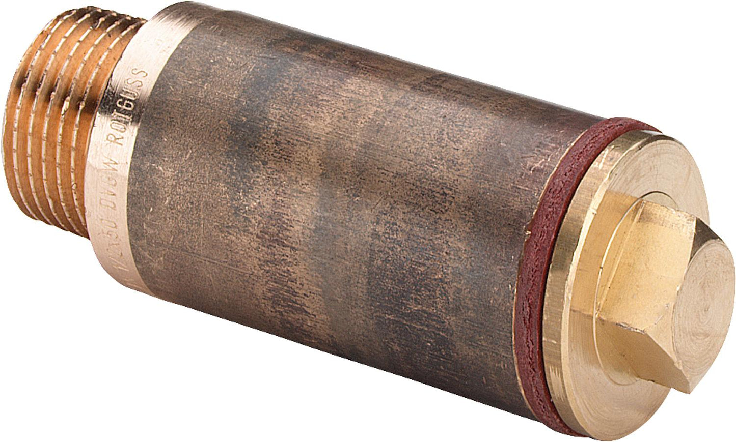 Red brass prefabricated plug type 3527 in DN50(1/2") x 50mm, for milling