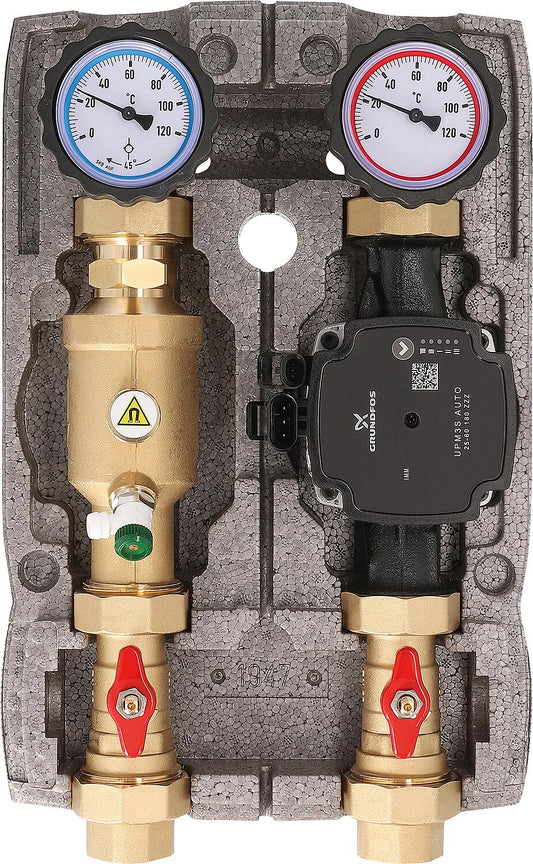 Easyflow DN25(1") unmixed heating circuit set with magnetite separator, Grundfos UPM3S AUTO 25-60 pump