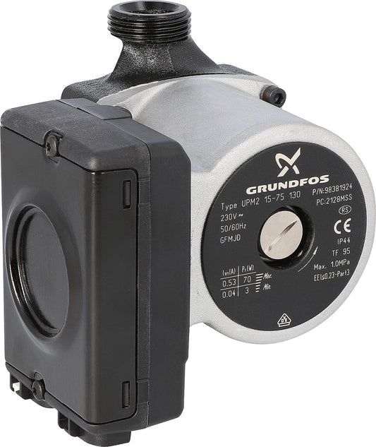 Replacement circulation pump UPM2 15-75, electronics on the left, for Friwa Kiss HE 20/25/27/36/40 l/min.