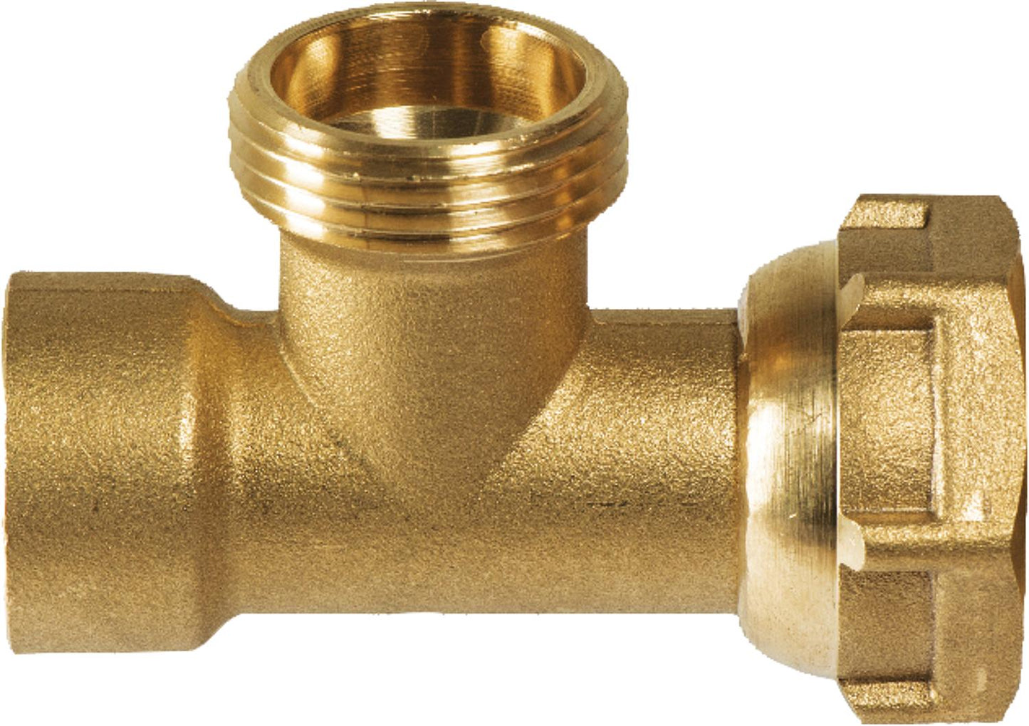T-piece DN 15 (1/2") female thread x DN 20 (3/4") male thread x DN 20 (3/4") union nut