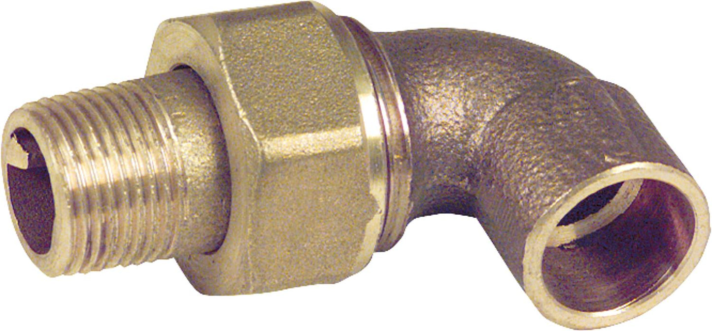 Red brass solder fittings 4098g elbow fitting 90° on one side external thread conical 15-R1/2"