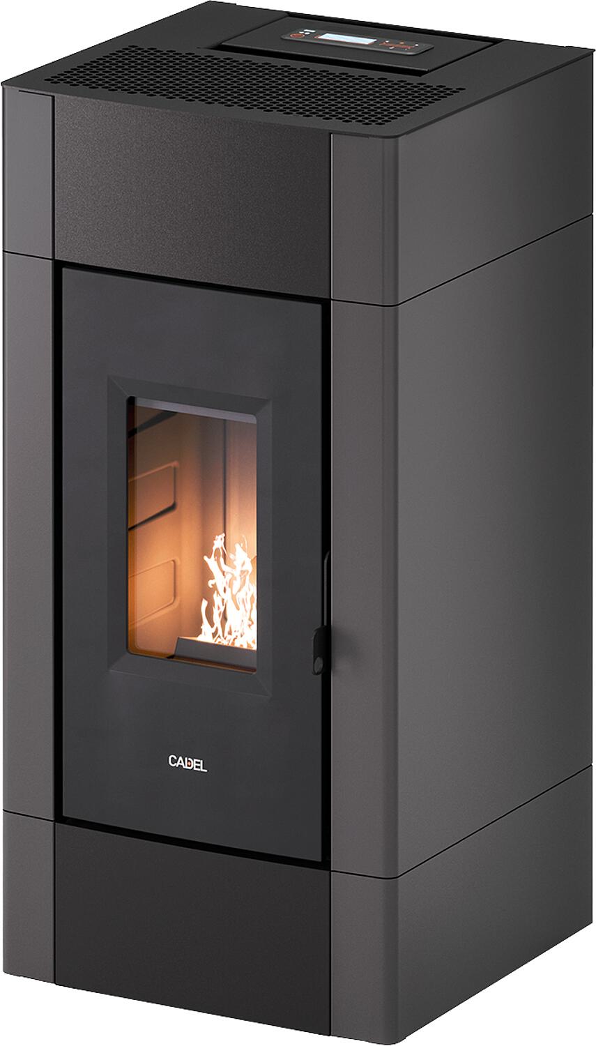 Pelletofen Cadel Cristal 9, Verkleidung Metall Weiss