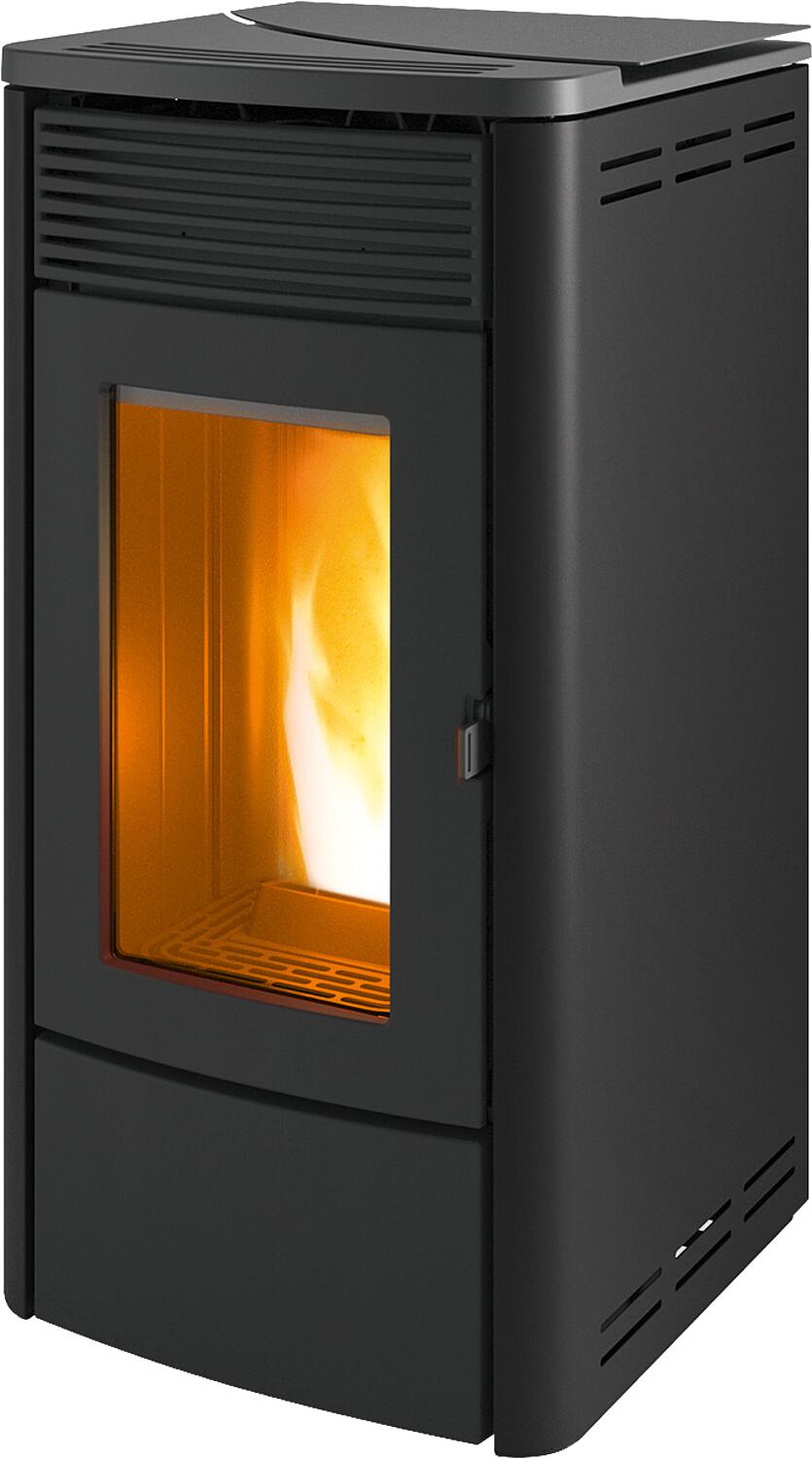 MCZ Tecla Air 6 R pellet stove, basic unit with black metal casing, 6.3 kW